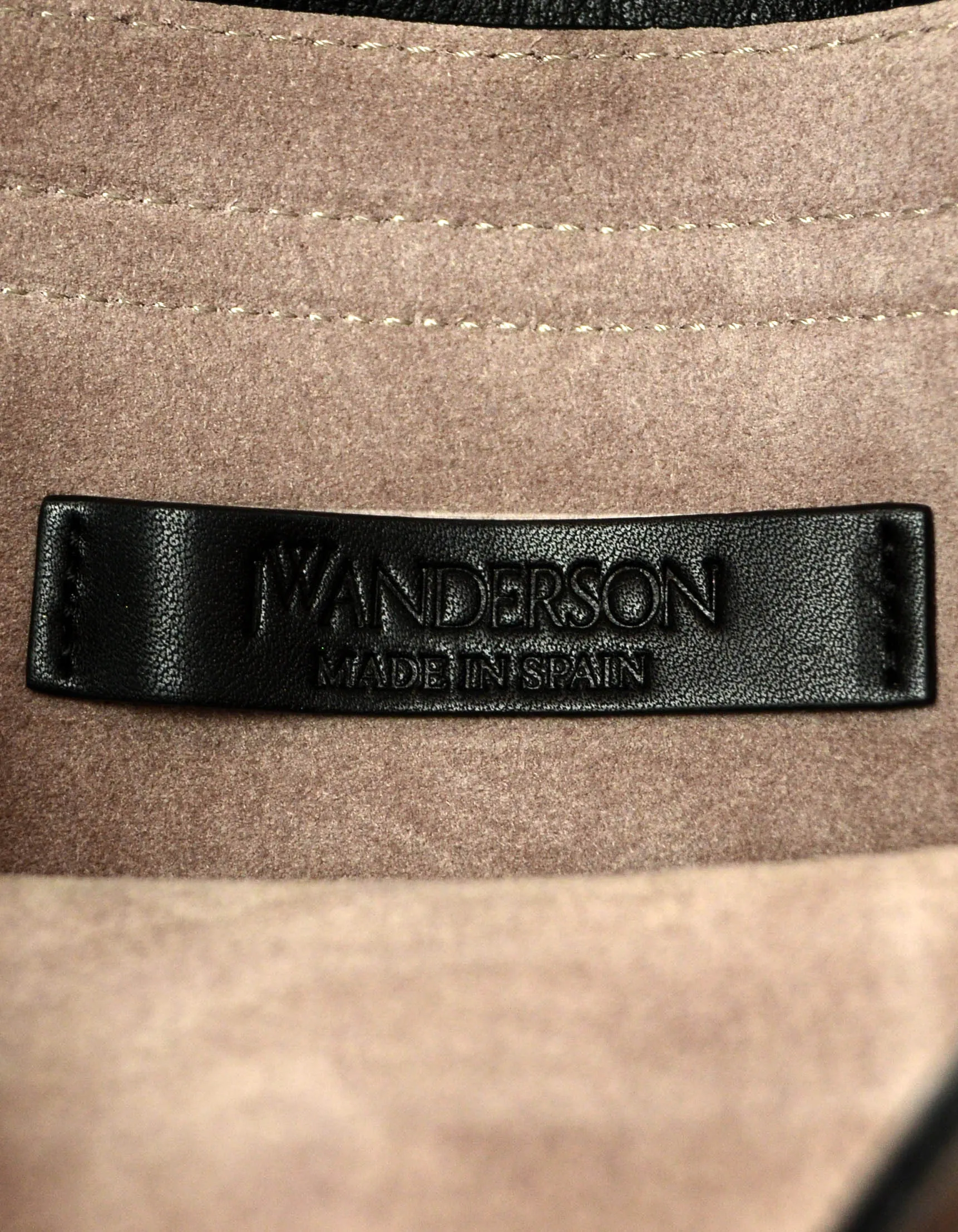 J.W. Anderson Black Leather Silver Disc Crossbody