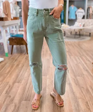 KanCan 90's Olive Straight Leg Jeans