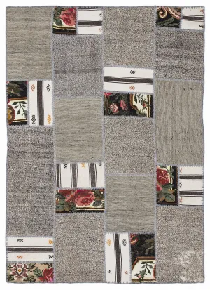 Karabakh Kilim Patchwork Unique Rug 5'3'' x 7'7'' ft 160 x 230 cm