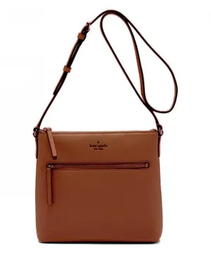 Kate Spade New York Top-Zip Leather Crossbody Bag Warm Gingerbread Brown
