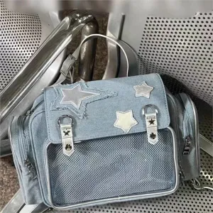 Kawaii Starry Denim Ita Backpack 🌟🎒 | Vintage Japanese Lolita Mochila for Women | Aesthetic Y2K Style