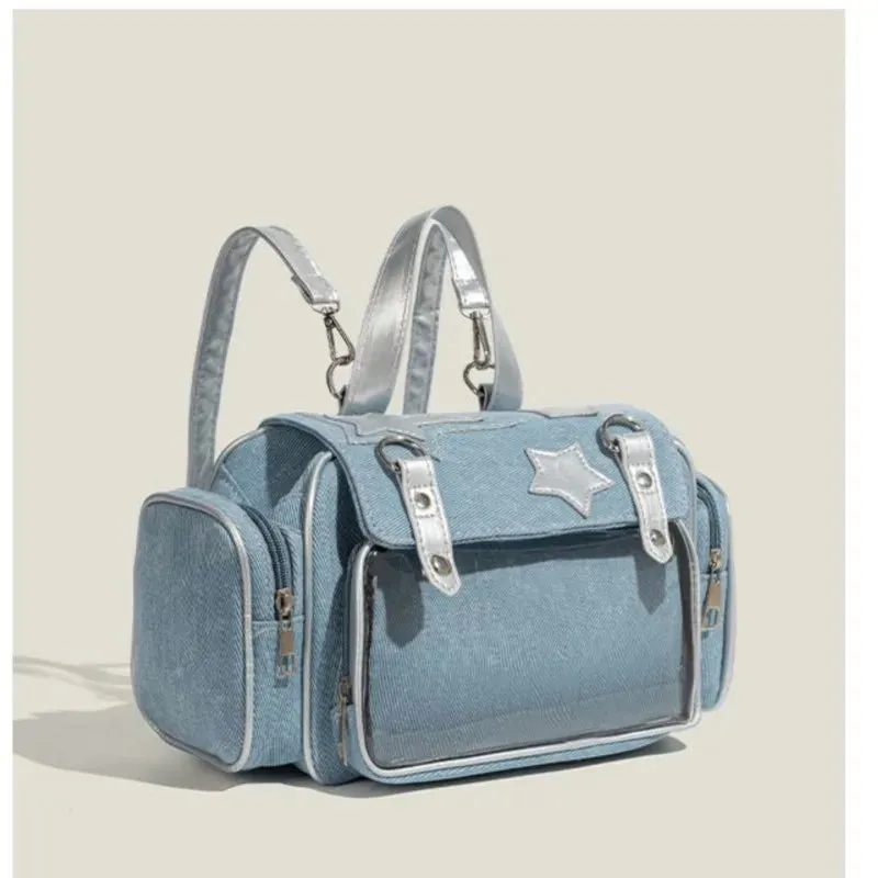 Kawaii Starry Denim Ita Backpack 🌟🎒 | Vintage Japanese Lolita Mochila for Women | Aesthetic Y2K Style