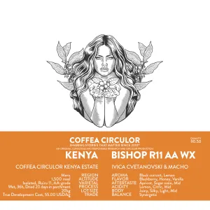 KENYA Coffea Circulor Bishop Isolated Ruiru 11 AA Washed WX