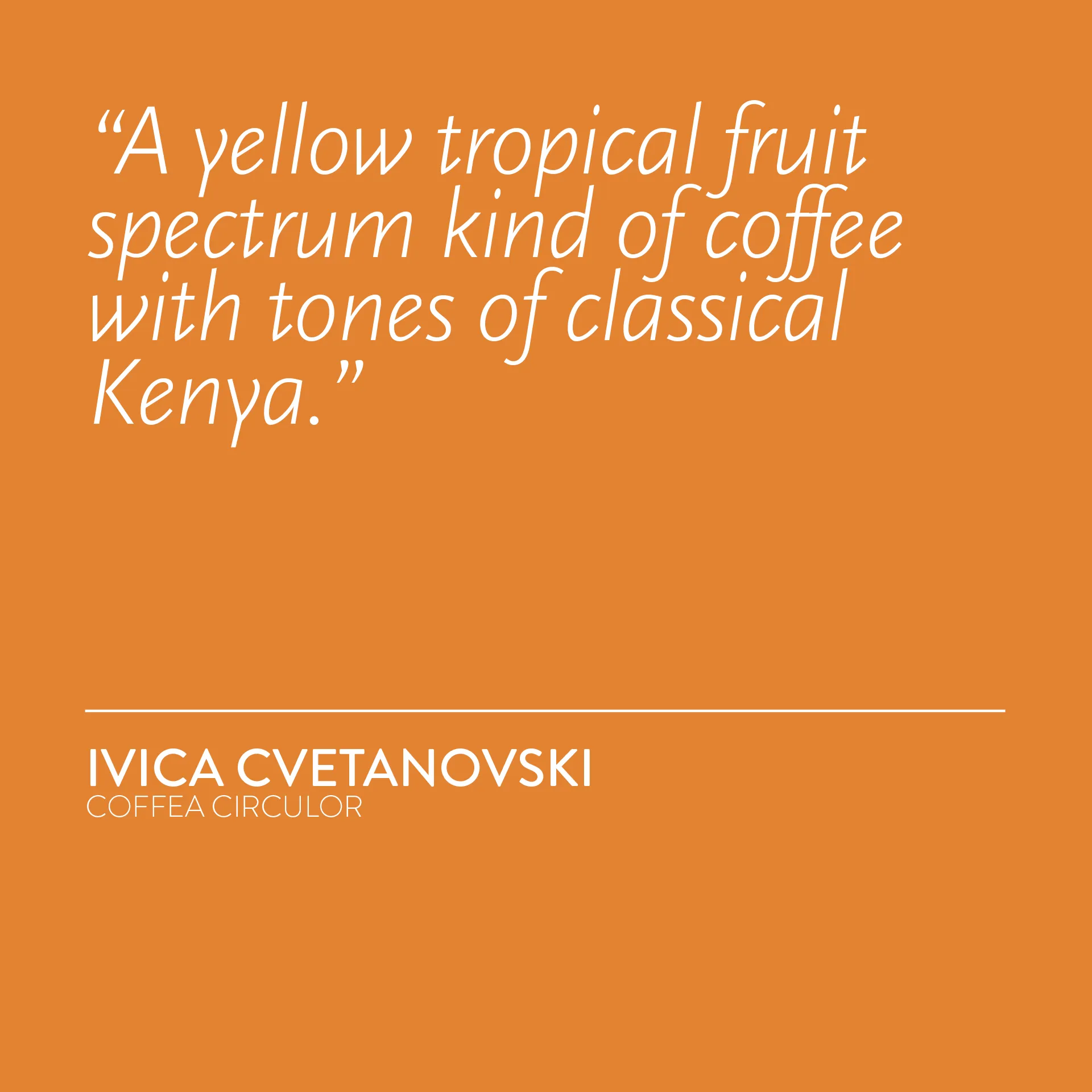 KENYA Coffea Circulor Ouragan Isolated Batian AA Washed WX