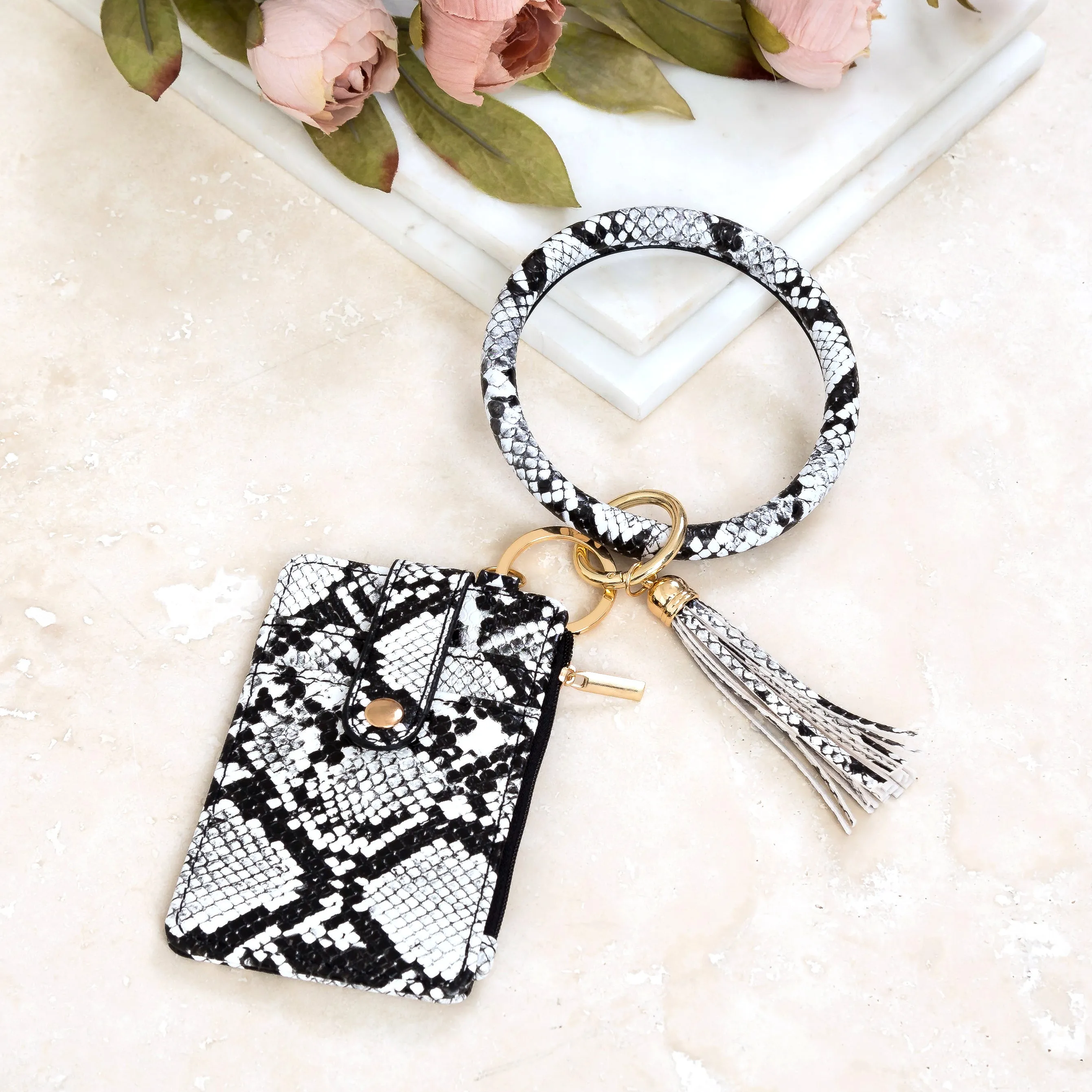 Key Ring ID Wallet Zip Bracelet