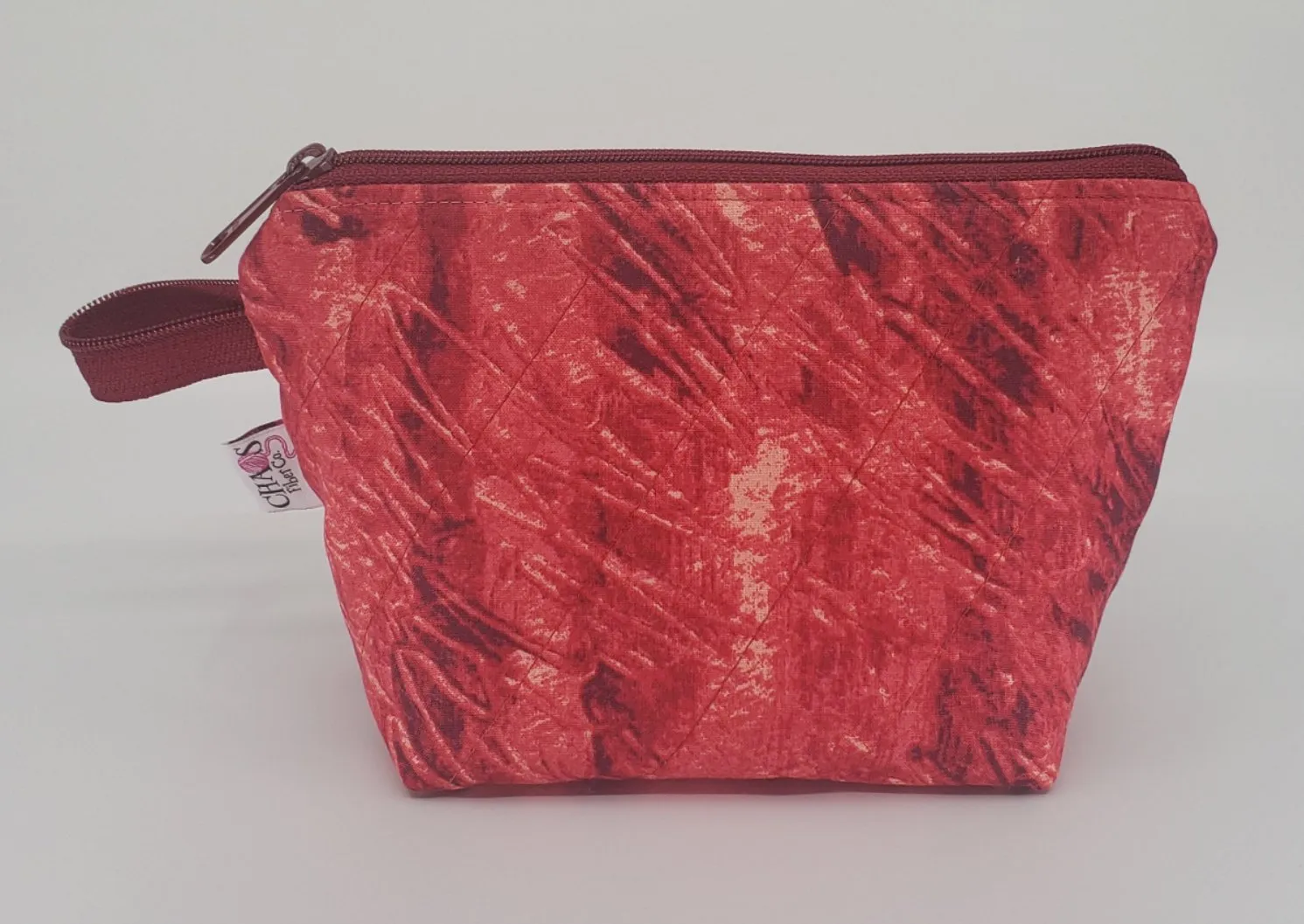 Knit Stitches Red - Notions Bag
