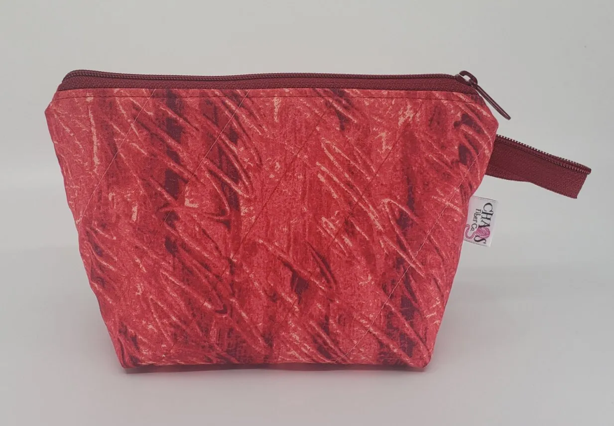Knit Stitches Red - Notions Bag