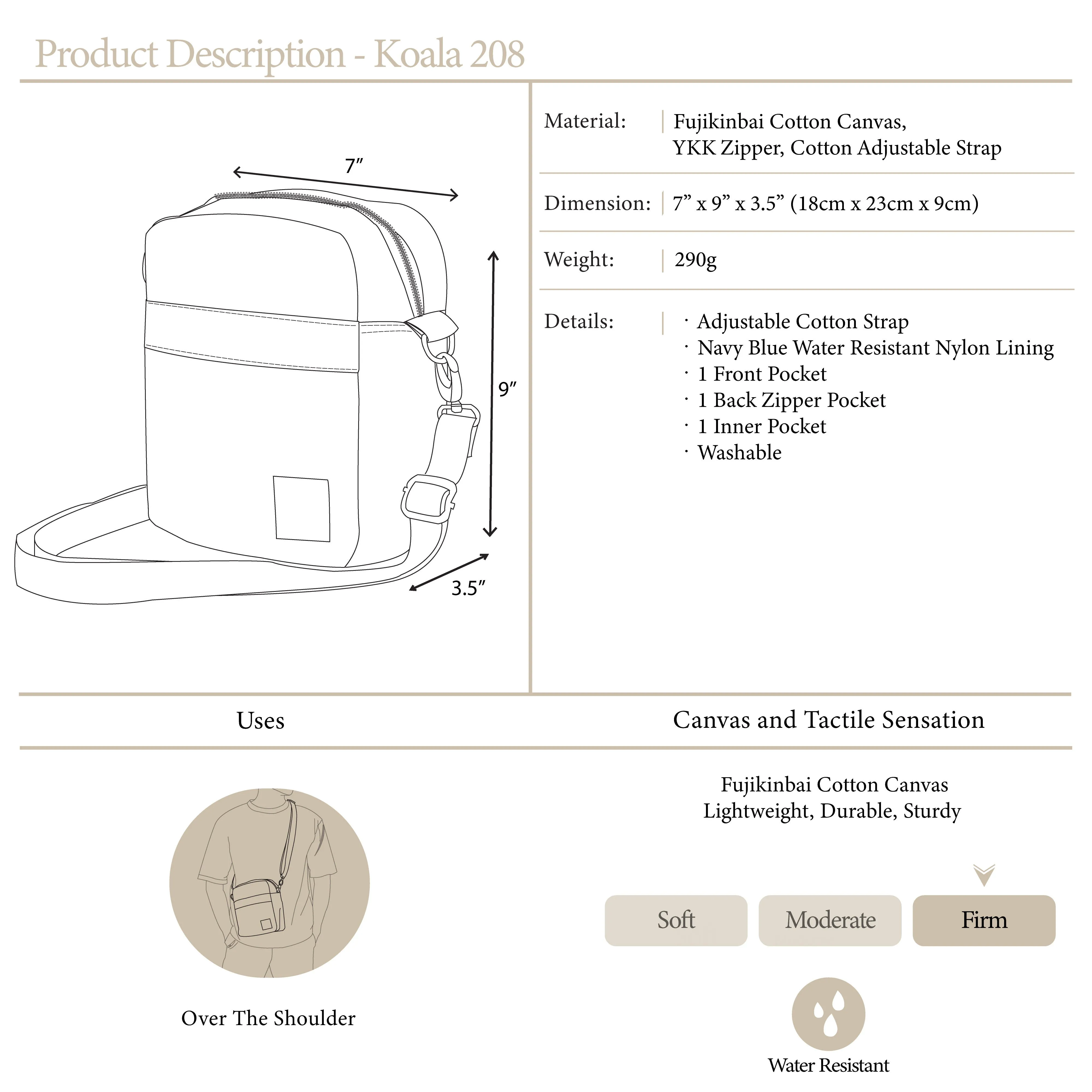 Koala 208 Cream | Crossbody Bag