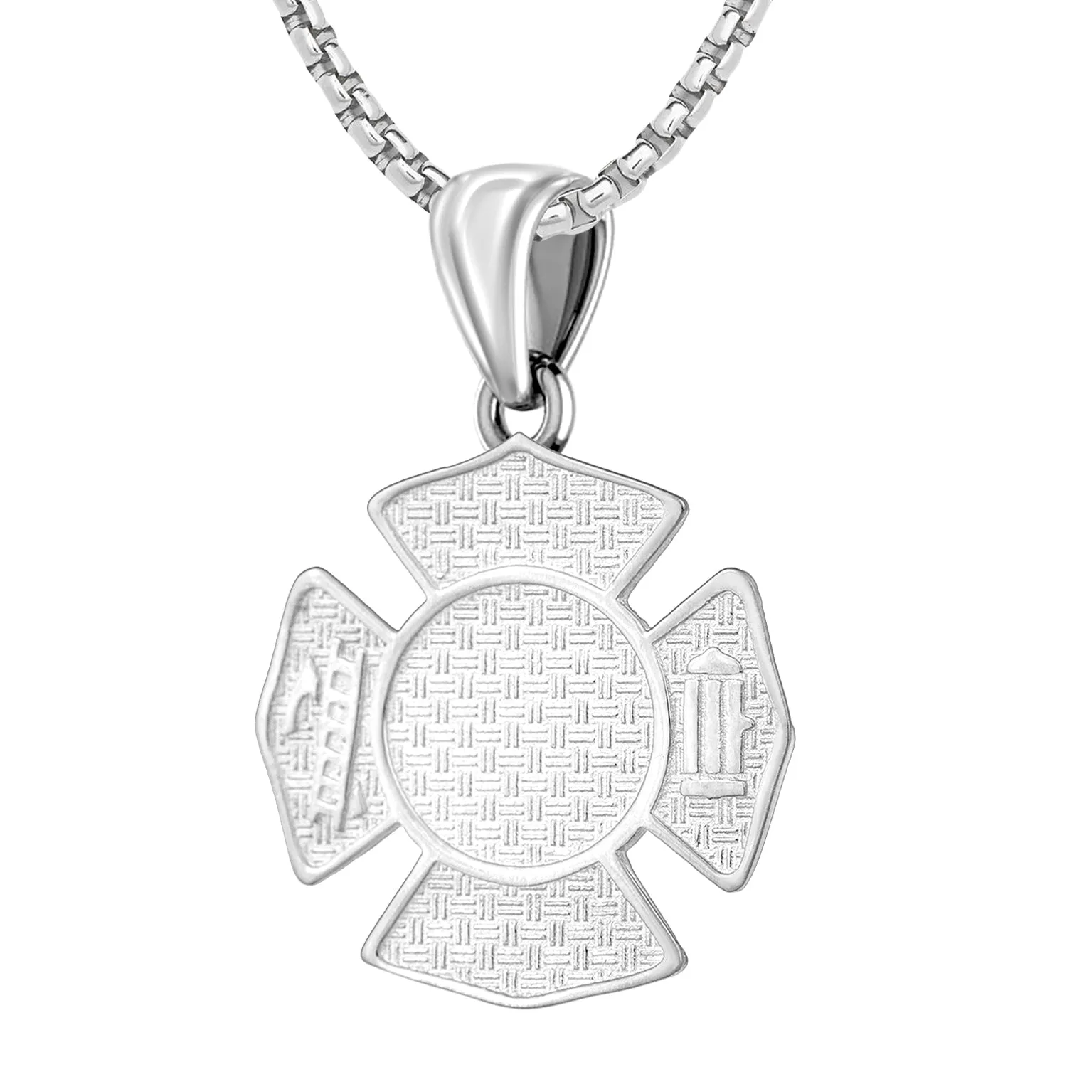 Ladies 925 Sterling Silver Customizable Firefighter Pendant Necklace, 26mm