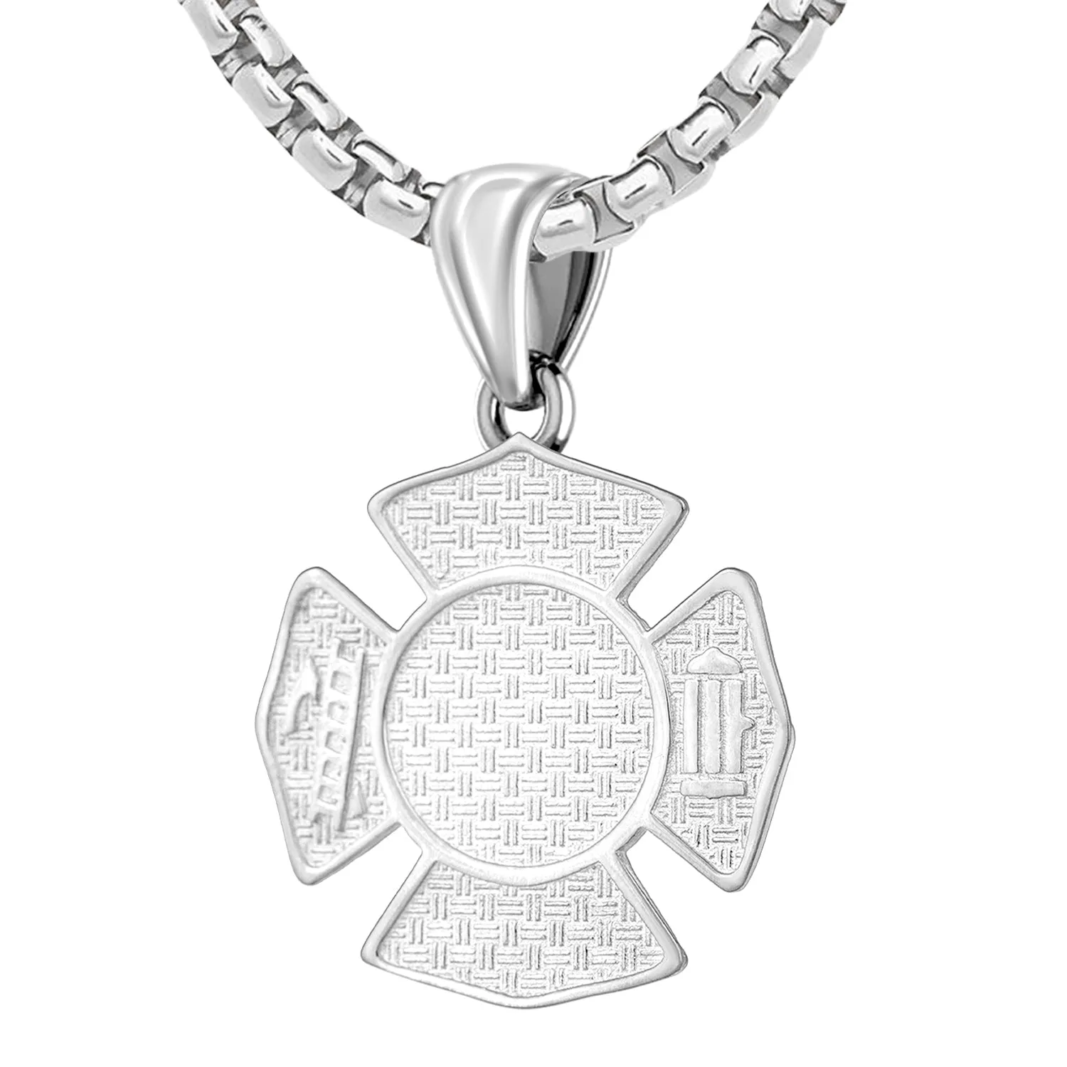 Ladies 925 Sterling Silver Customizable Firefighter Pendant Necklace, 26mm