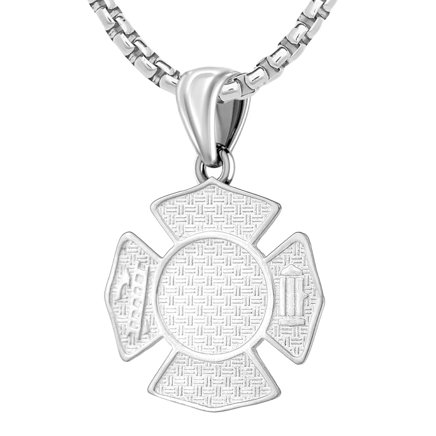 Ladies 925 Sterling Silver Customizable Firefighter Pendant Necklace, 26mm