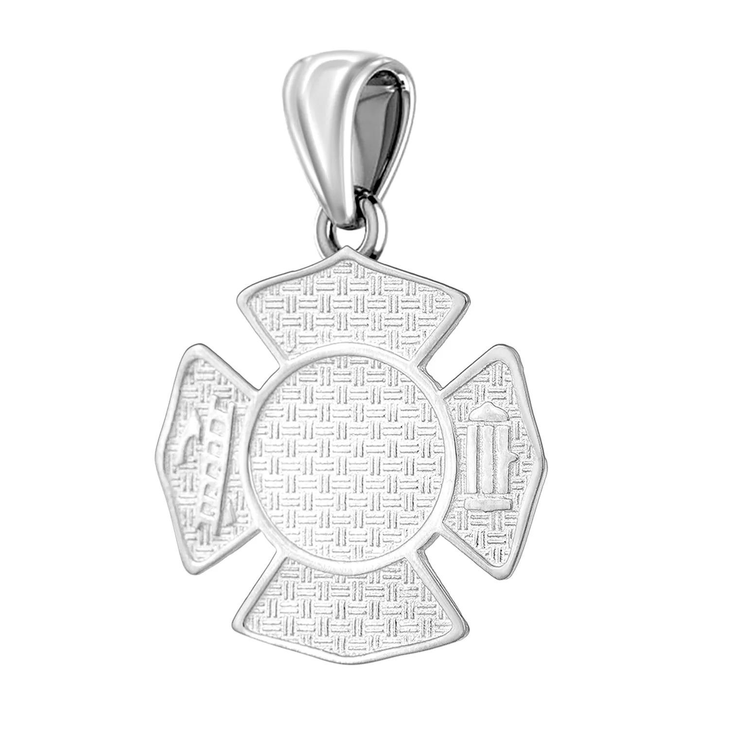 Ladies 925 Sterling Silver Customizable Firefighter Pendant Necklace, 26mm