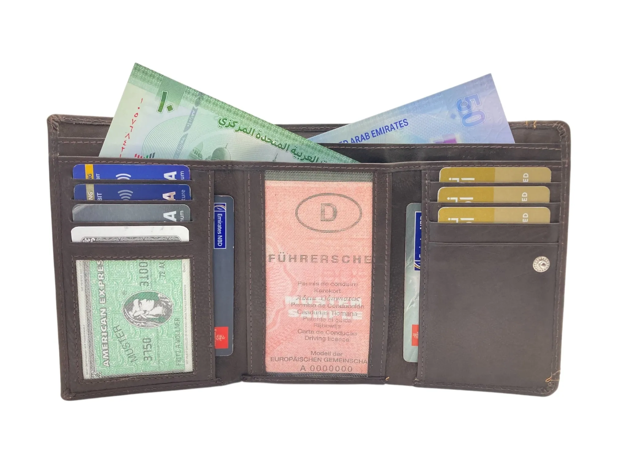 Ladies Wallet  Medium With Zipper, Trifold Wallet With Coin Pocket # 1681