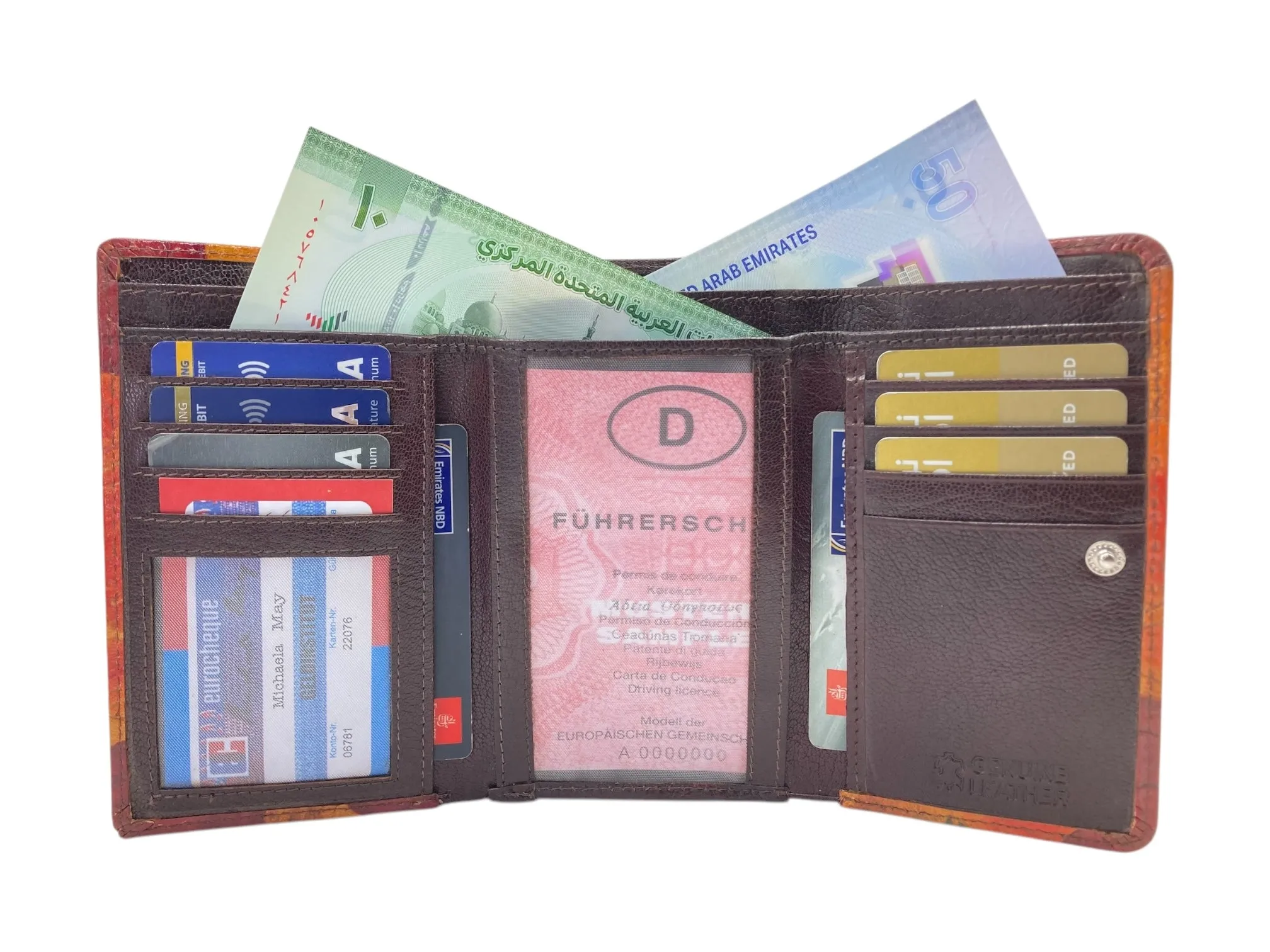 Ladies Wallet  Medium With Zipper, Trifold Wallet With Coin Pocket # 1681