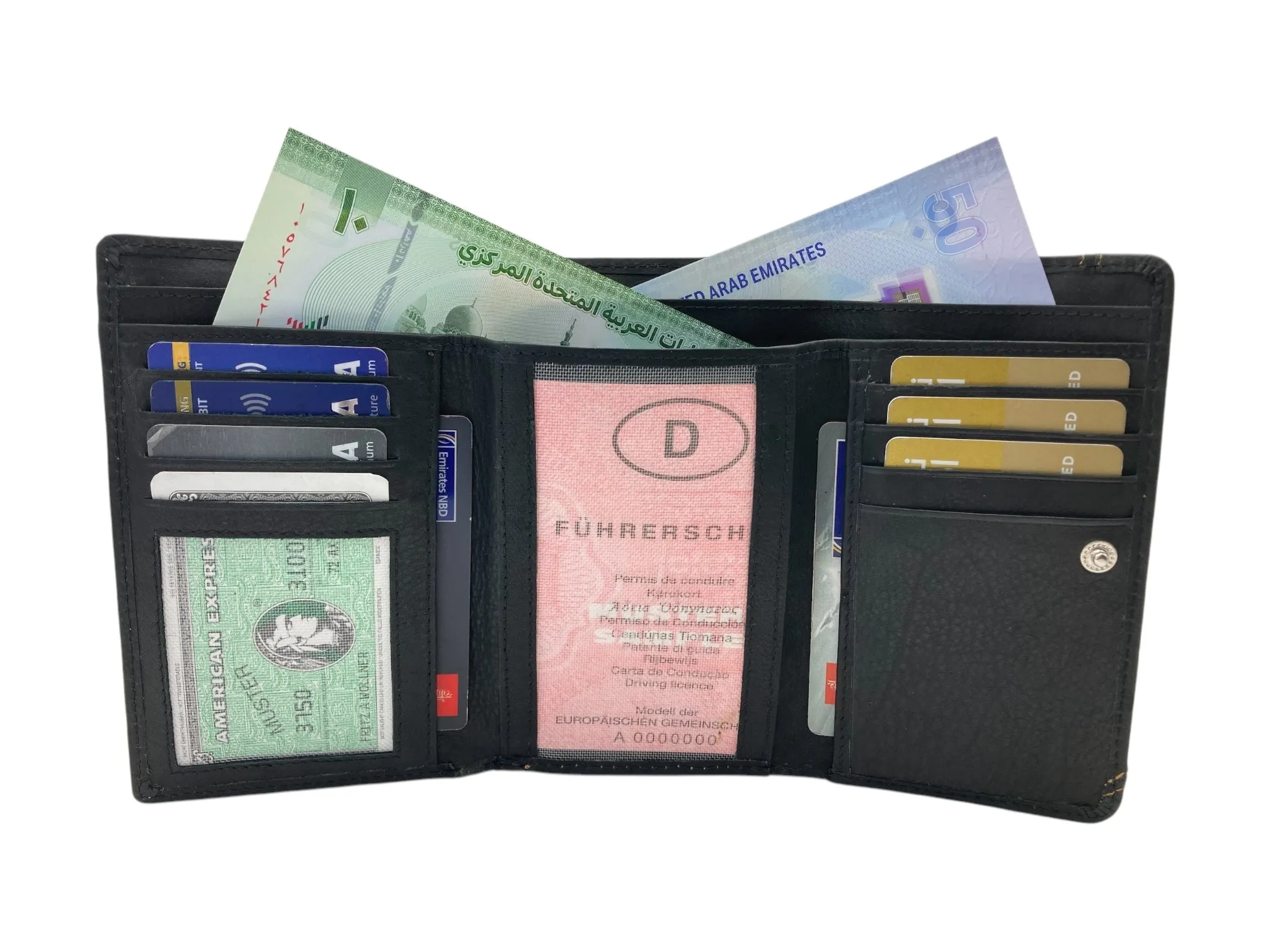 Ladies Wallet  Medium With Zipper, Trifold Wallet With Coin Pocket # 1681