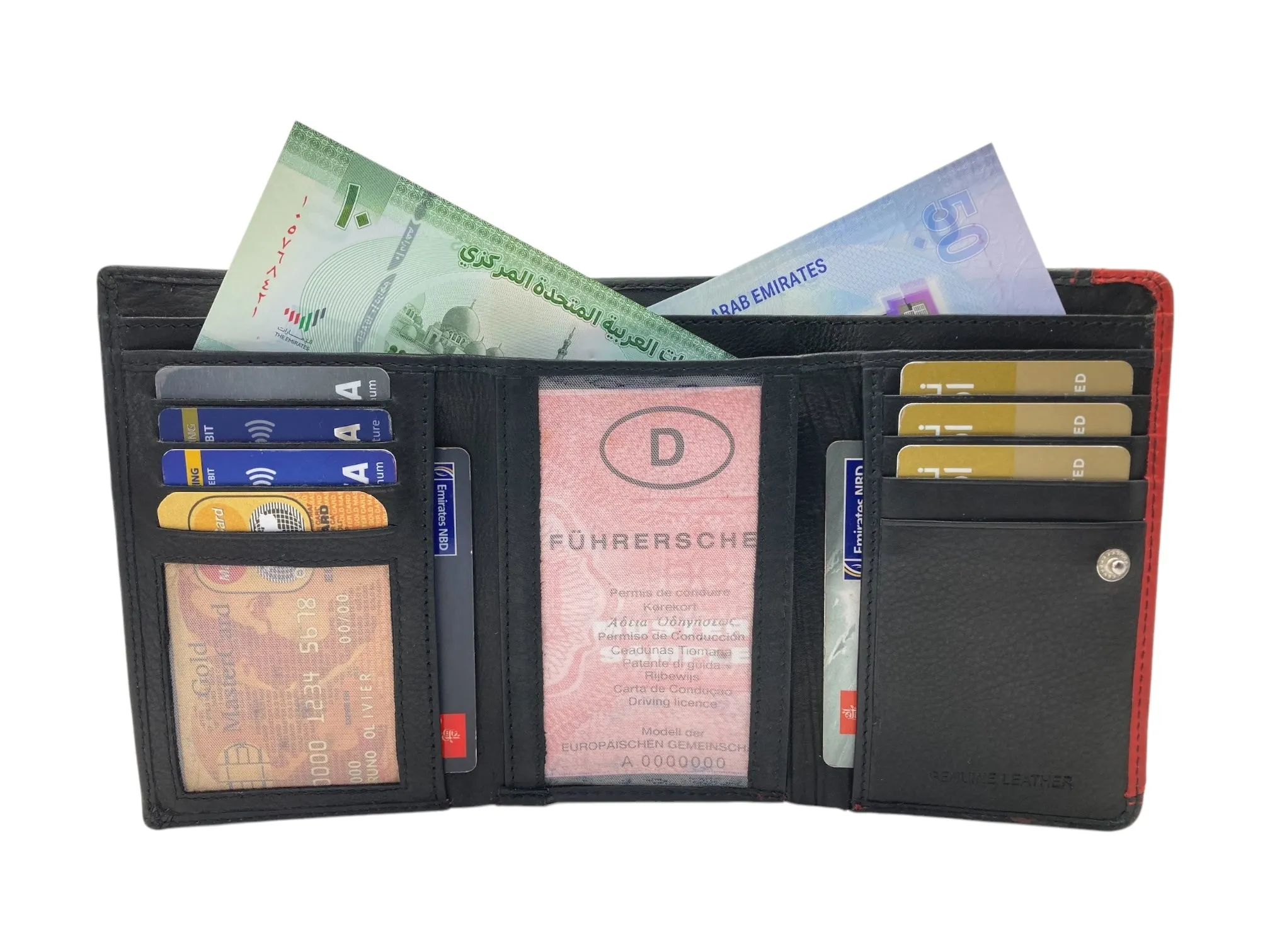 Ladies Wallet  Medium With Zipper, Trifold Wallet With Coin Pocket # 1681