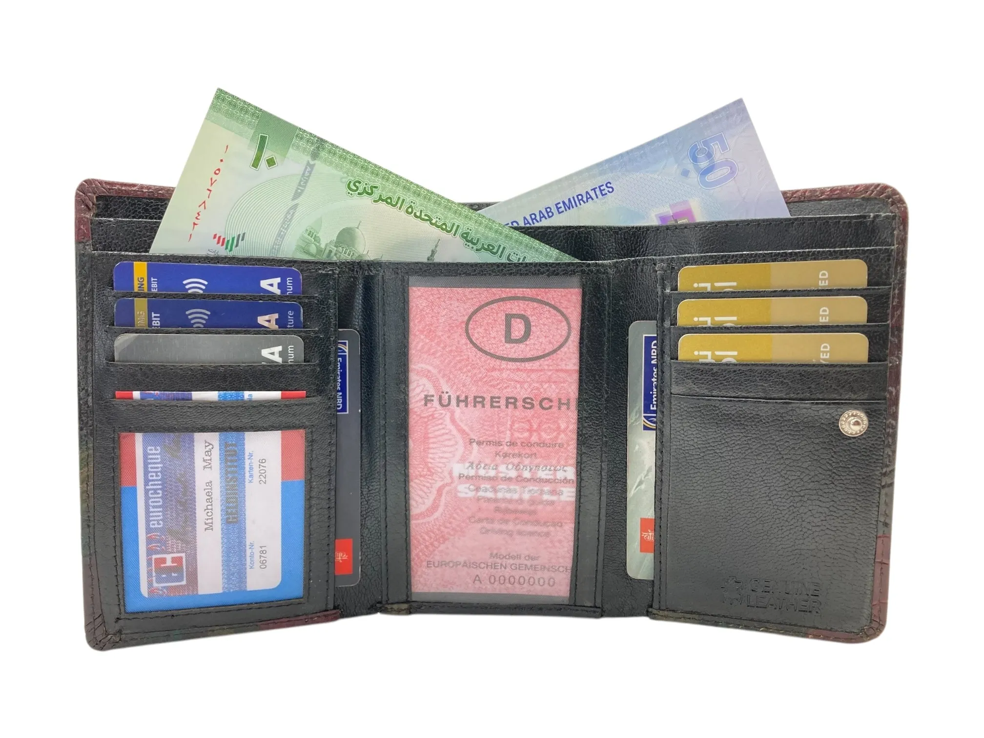Ladies Wallet  Medium With Zipper, Trifold Wallet With Coin Pocket # 1681