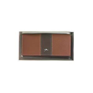 Ladies Wallet Two Tone Kangaroo Badge Brown