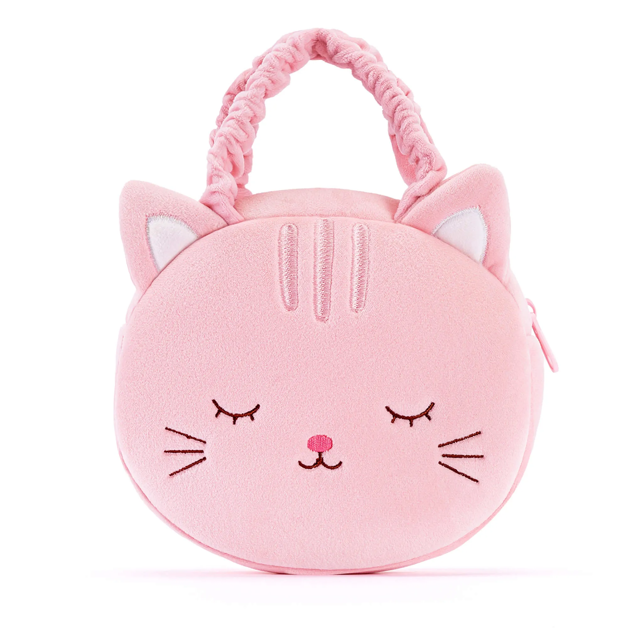 Lazadagifts 6-inch Fashion Baby Girls Kitty Cat Handbag Plush Girls Purse Pink