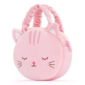 Lazadagifts 6-inch Fashion Baby Girls Kitty Cat Handbag Plush Girls Purse Pink