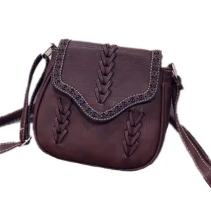Leather Crossbody With V Stitching