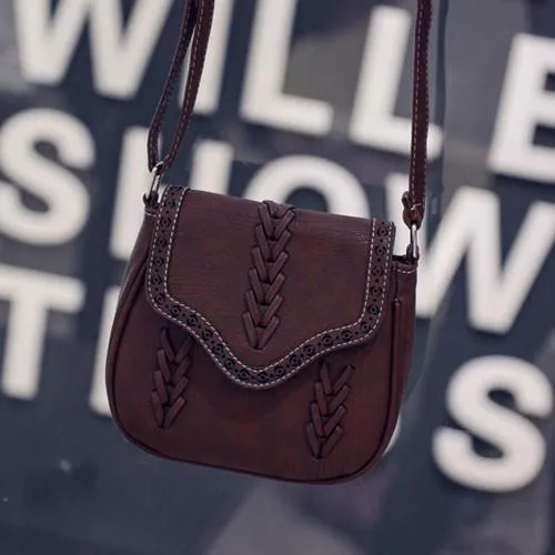 Leather Crossbody With V Stitching