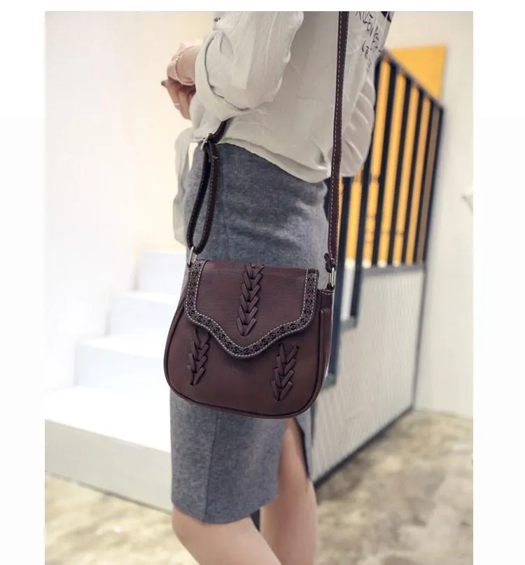 Leather Crossbody With V Stitching