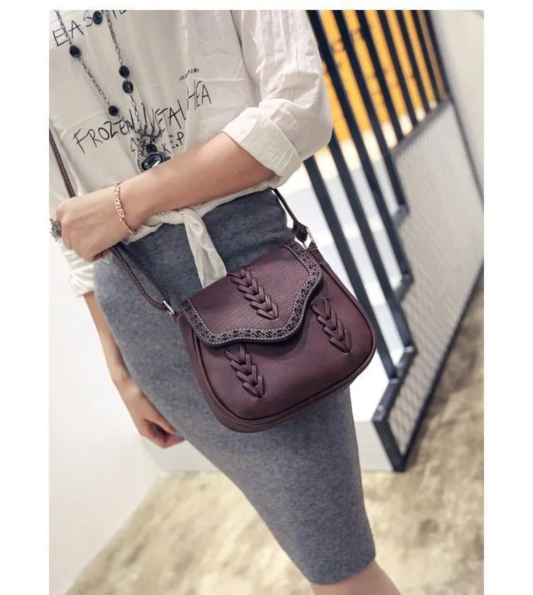 Leather Crossbody With V Stitching