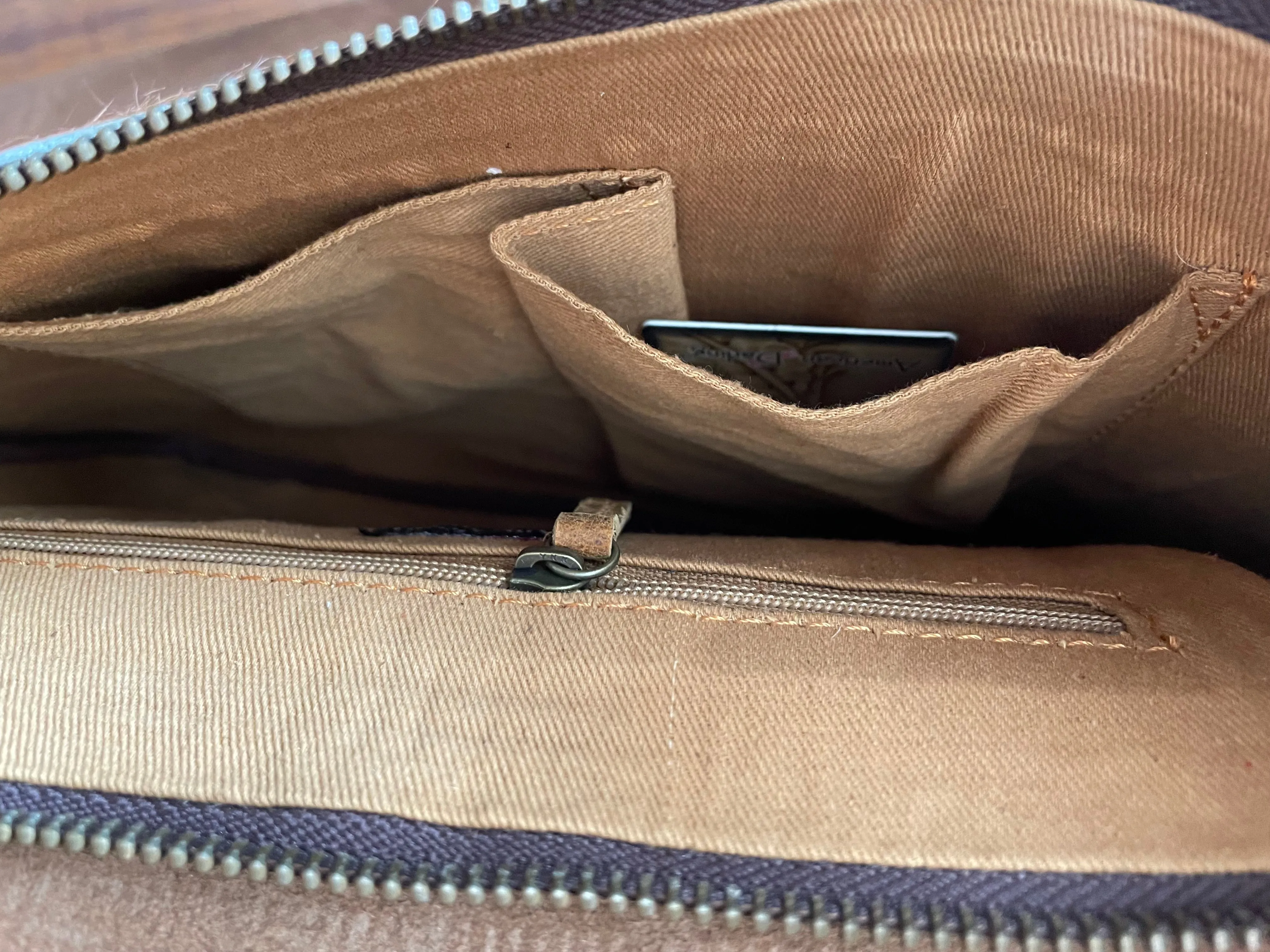 Leather Floral Tooled Flap on Tan Hide Handbag