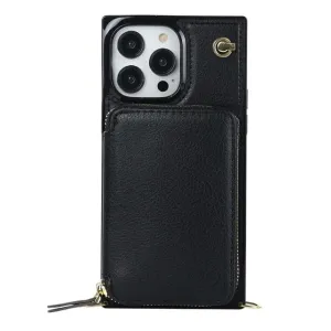Leather Wallet Phone Case With Lanyard