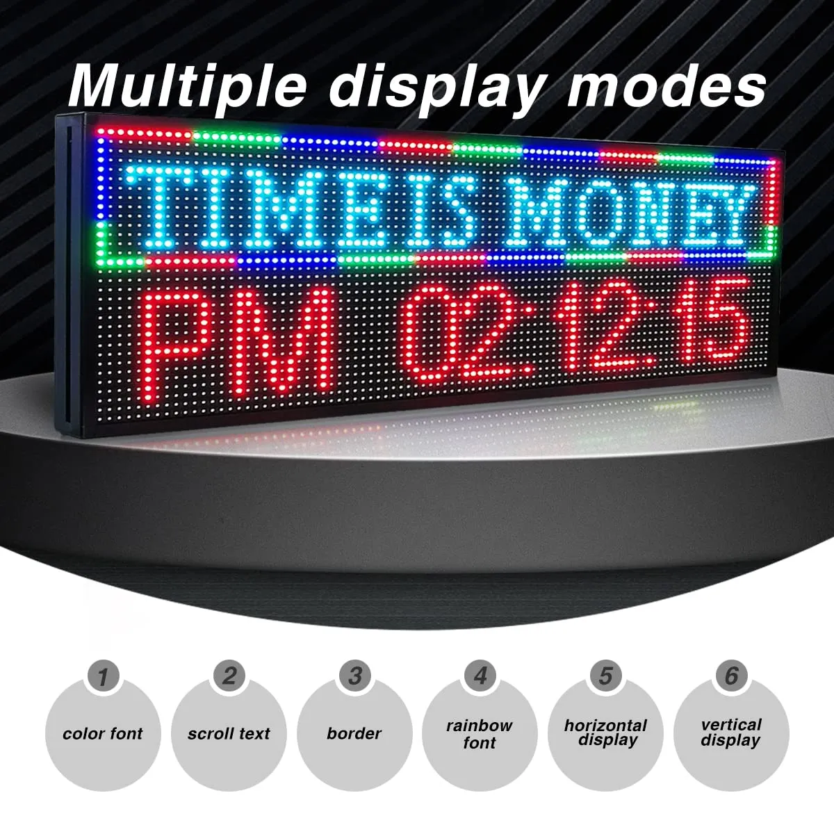 LED Sign P10 Outdoor 39" x 14" with High Resolution Programmable LED Scrolling Sign Display and Perfect Solution for Advertising