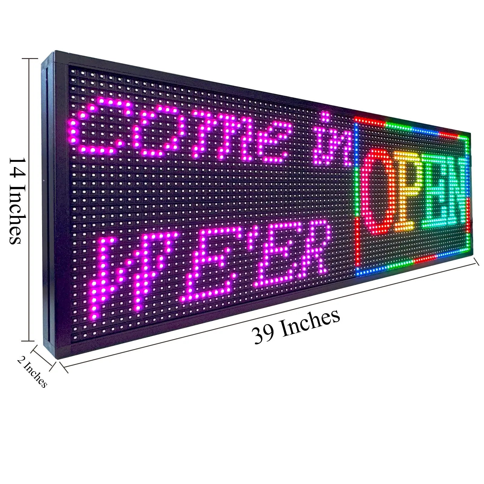 LED Sign P10 Outdoor 39" x 14" with High Resolution Programmable LED Scrolling Sign Display and Perfect Solution for Advertising