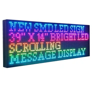 LED Sign P10 Outdoor 39" x 14" with High Resolution Programmable LED Scrolling Sign Display and Perfect Solution for Advertising