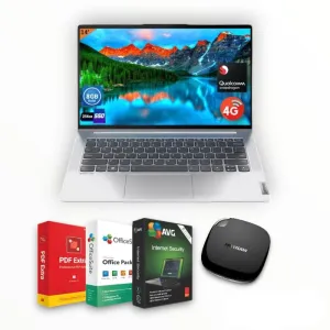 Lenovo Idea Pad 4G Qualcomm Snapdragon 8c 8GBRAM/ 256GBSSD Bundle