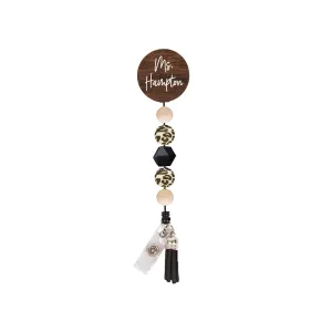 Leopard Beaded Badge Reel