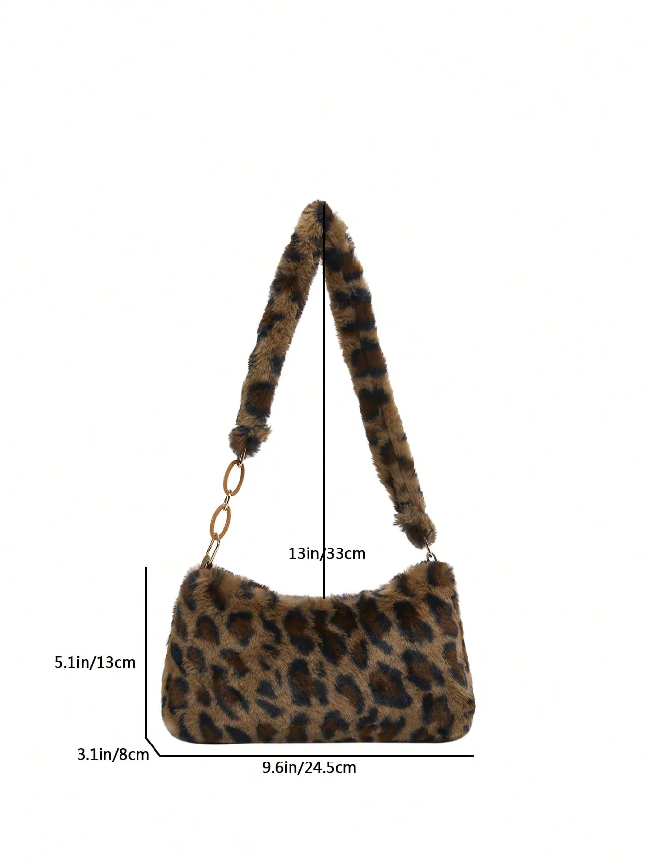 Leopard Print Fuzzy Shoulder Bag