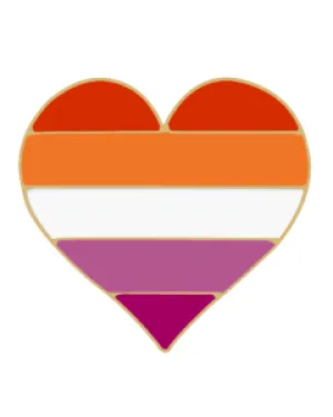 Lesbian Heart Shaped Enamel Pin Badge