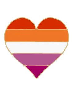 Lesbian Heart Shaped Enamel Pin Badge