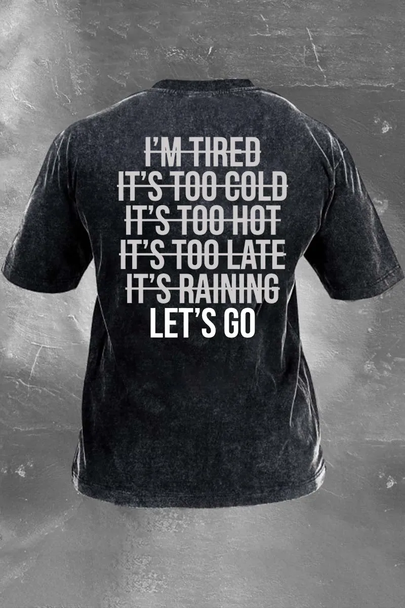 Let's Go Printed Men's Washed T-Shirt