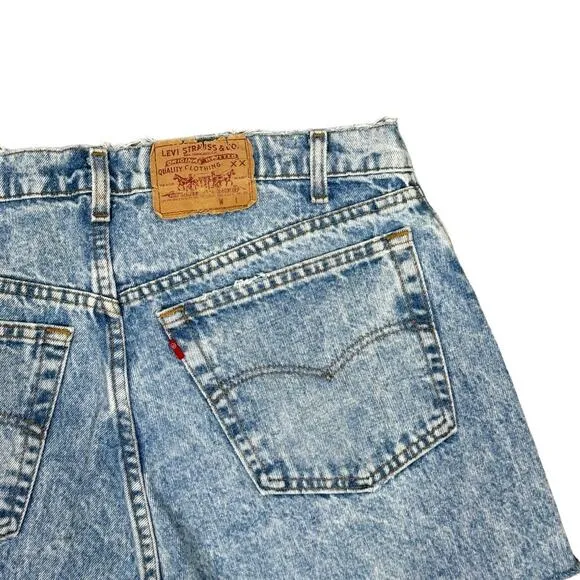 Levi's Acid Wash Distressed Denim Cutoffs Shorts 34 Custom Reworked High Rise
