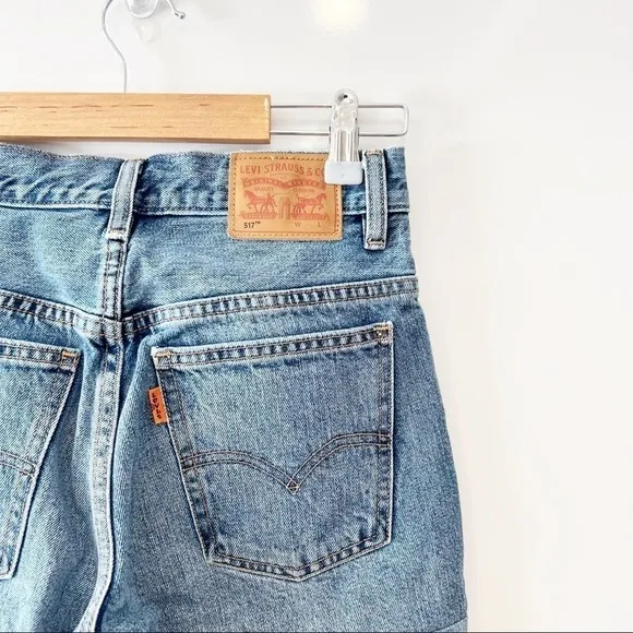 Levi’s Orange Tab 517 Cropped Bootcut Patchwork Jeans