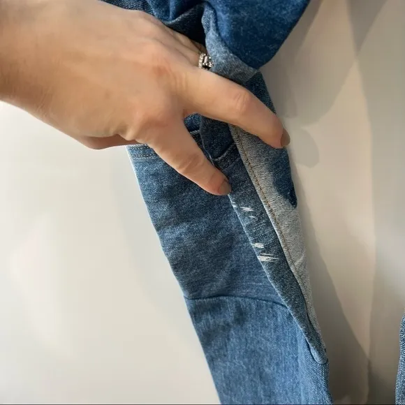 Levi’s Orange Tab 517 Cropped Bootcut Patchwork Jeans