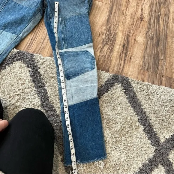 Levi’s Orange Tab 517 Cropped Bootcut Patchwork Jeans