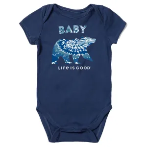 Life is Good Baby Tie Dye Baby Bear Crusher Bodysuit
