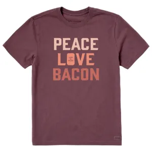 Life is Good Men's Peace Love & Bacon Crusher Tee