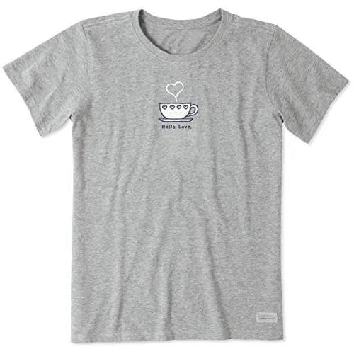Life is Good Womens Vintage Crusher Positive Graphic T-Shirt, Love Heather Gray, XX-Large