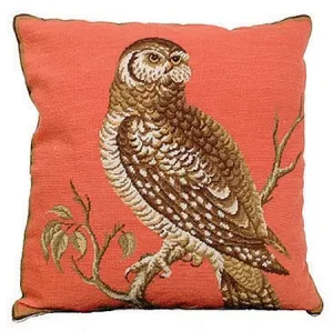 Little Hawk Owl Decorative Pillow