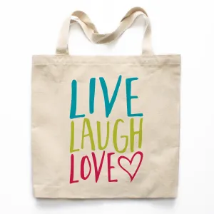 Live Laugh Love Canvas Tote Bag