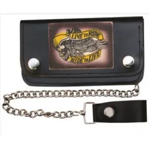 Live to Ride Ride to Live Bikers Chain Wallet