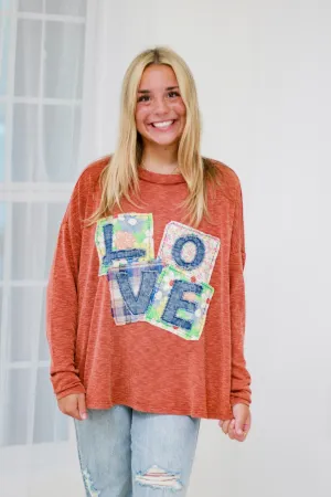 Long Shot Love Top in Rust